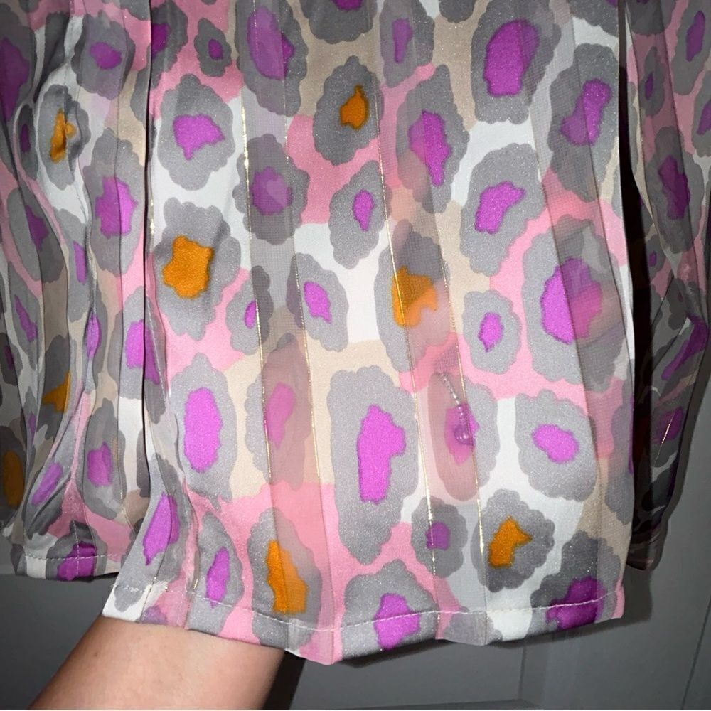 Vintage NICOLA Animal Print Hidden Button Front Long Sleeve Blouse Top - Picture 3 of 8